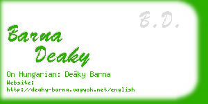 barna deaky business card