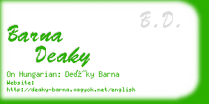 barna deaky business card